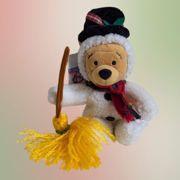 Disney Store Mini Bean Bag Snowman Pooh – 8" Plush w/ Tag - Picture 1 of 2